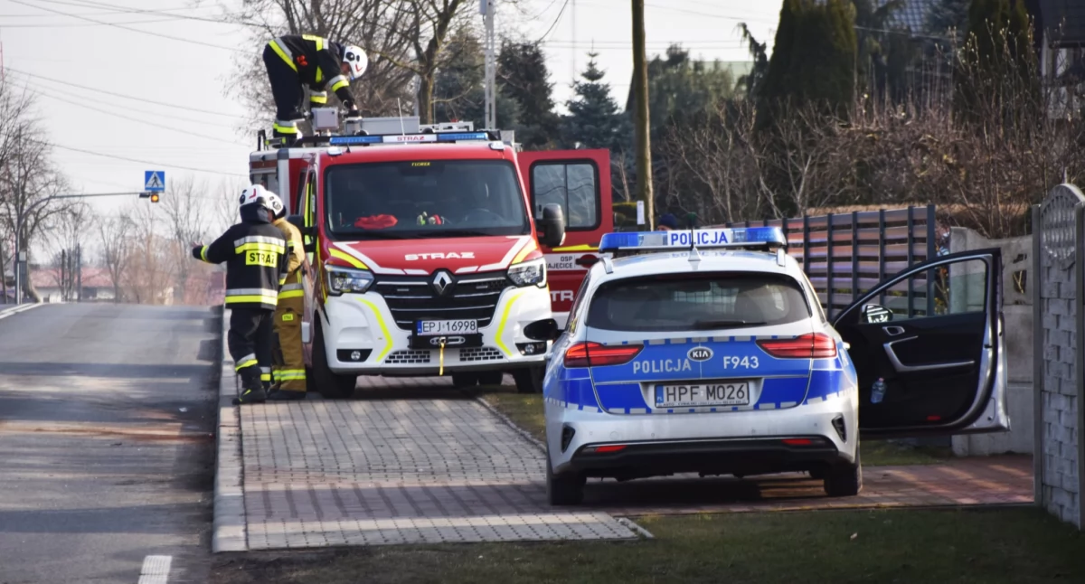 Na zdjęciu służby na miejscu kolizji drogowej w Makowiskach/fot.: Sławomir Rajch