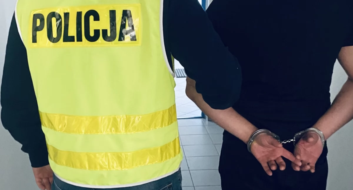 Na zdjęciu moment zatrzymania / Fot. KPP Bełchatów