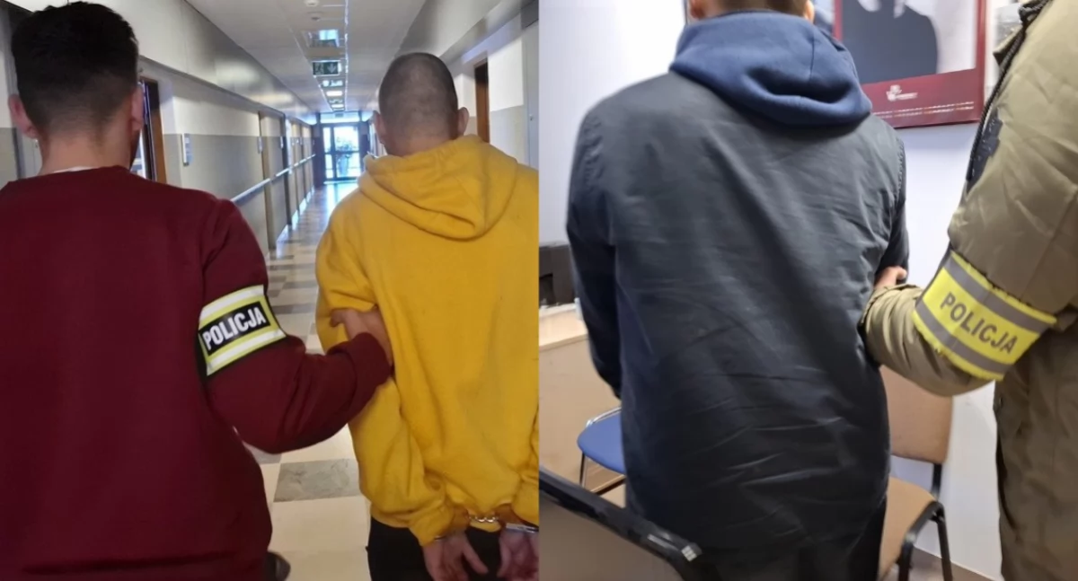 Na zdjęciu zatrzymani sprawcy śmiertelnego pobicia / Fot. KMP Częstochowa