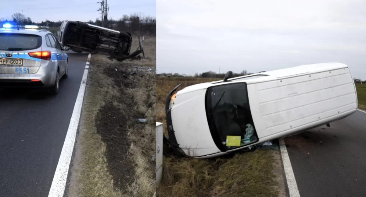 Na zdjęciu miejsce wypadku we Wronowicach / Fot. KPP Łask