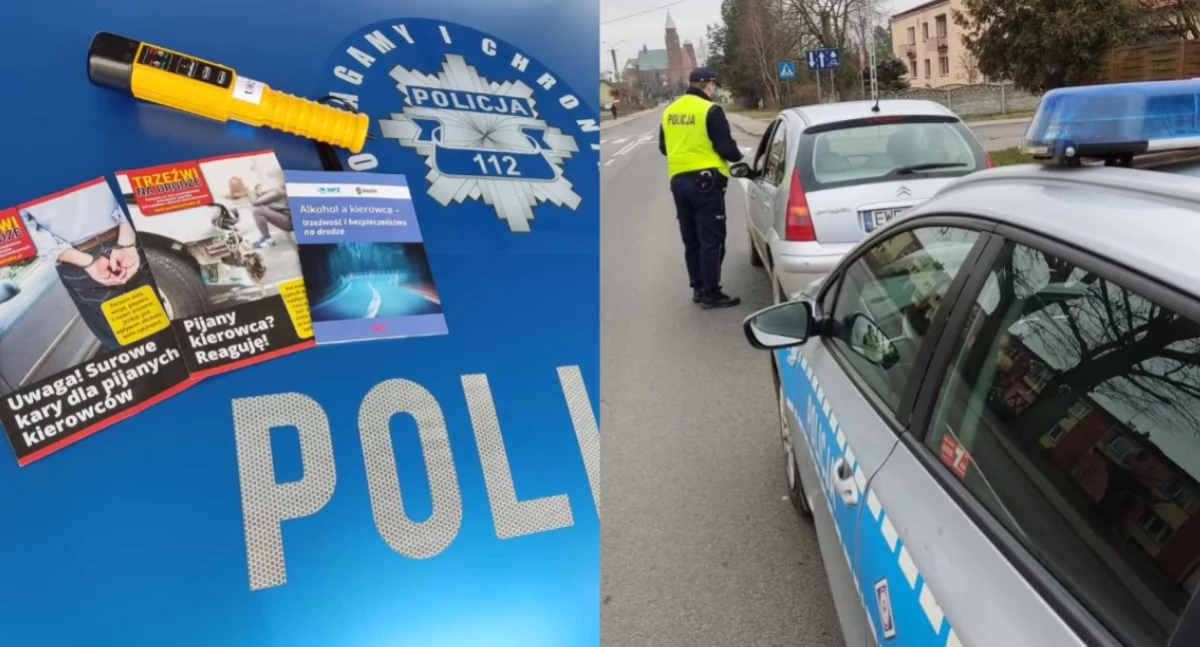 Na zdjęciu fragmenty niedzielnej akcji policjantów w Lututowie / Fot. KPP Wieruszów