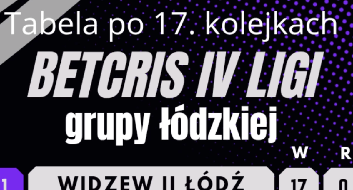 Na zdjęciu tabela ligowa rozgrywek Betcris IV ligi grupy łódzkiej/fot. Łukasz Płuciennik 
