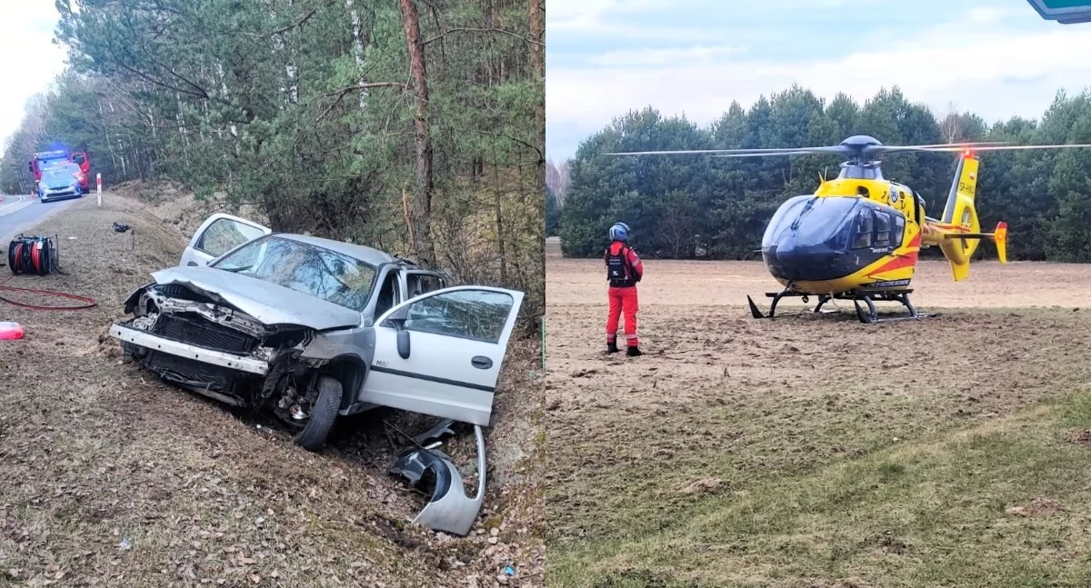 Na zdjęciu miejsce wypadku w Rogóźnie / Fot. KPP Łask