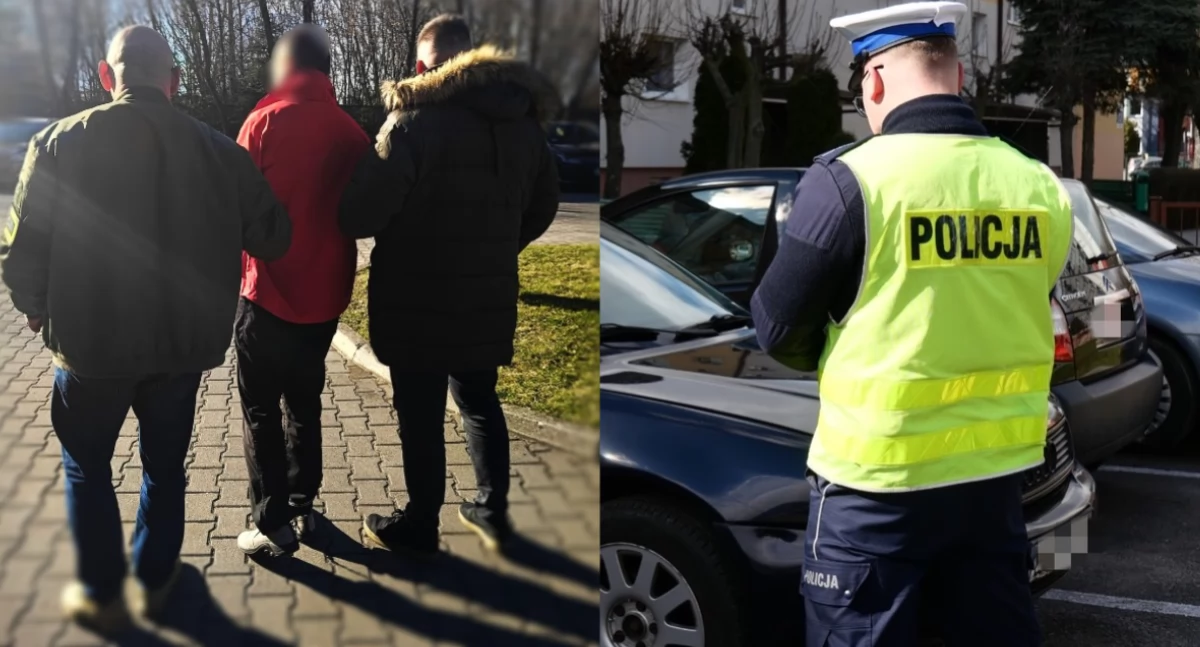 Na zdjęciu moment zatrzymania mężczyzny / Fot. KPP Radomsko 