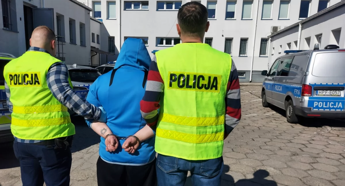Na zdjęciu zatrzymany 44-latek / Fot. KPP Bełchatów
