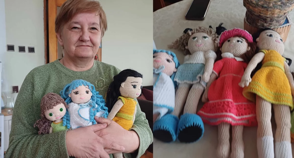 Na zdjęciach Danuta Kieler z Mokrska i jej rękodzieło / fot.: Elżbieta Mizak
