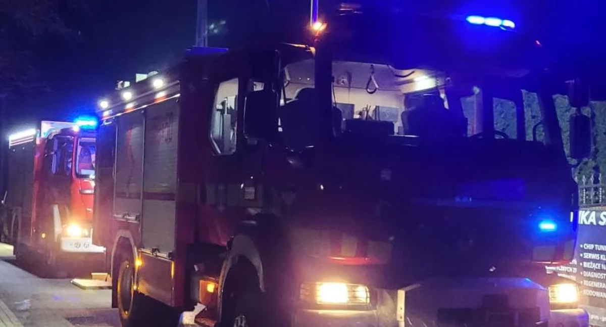 Na zdjęciu wozy strażackie zadysponowane do pożaru w Mierzycach / fot.: OSP KSRG Mierzyce