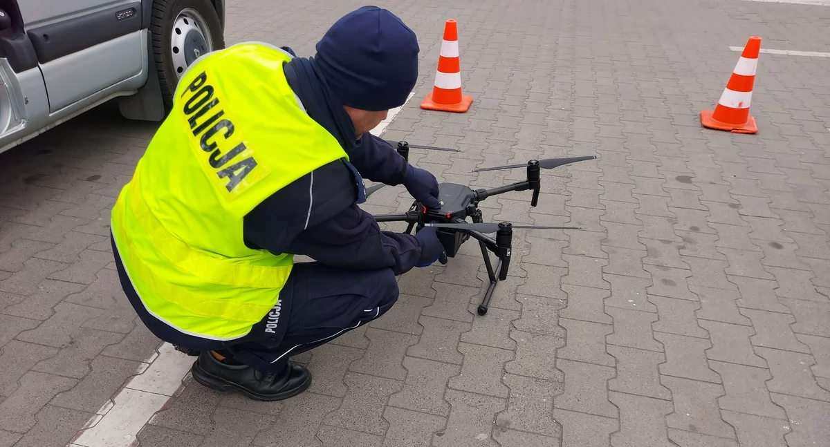 Na zdjęciu dron, który zarejestrował dużą część wykroczeń / Fot. KPP Sieradz 