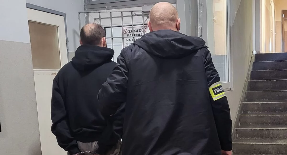 Na zdjęciu zatrzymany mężczyzna / Fot. KPP Wieluń