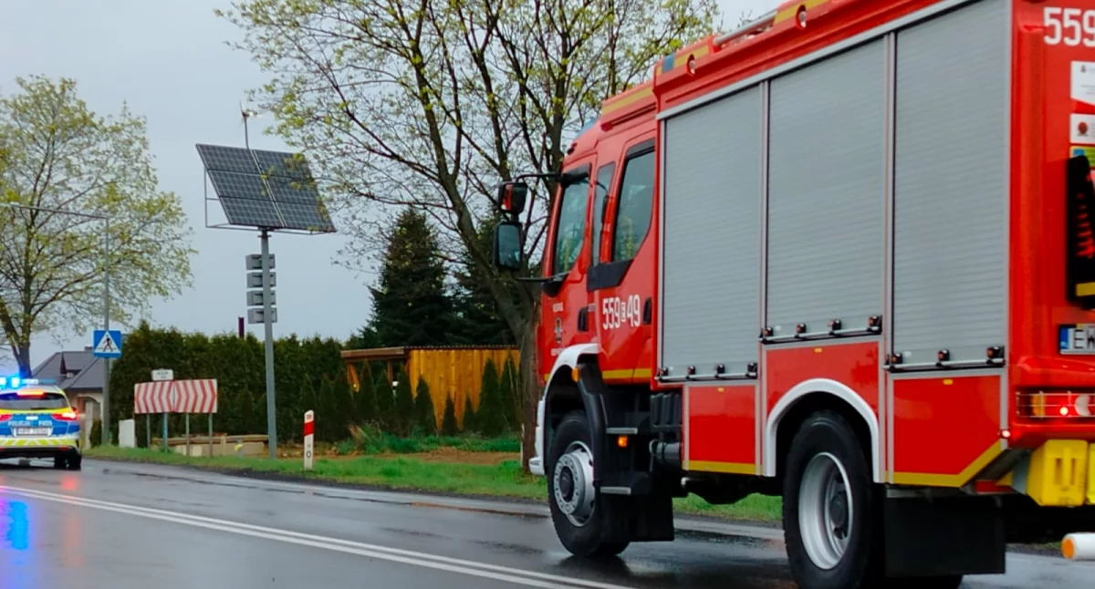 Na zdjęciu służby na miejscu kolizji w Pątnowie na DK 43 / fot.: Joanna Major