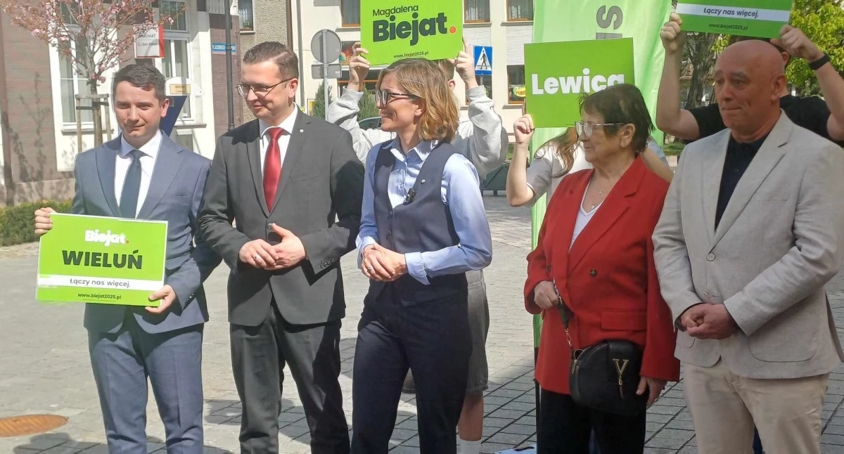 Zdjęcie ze spotkania Magdaleny Biejat, kandydatki na prezydenta Reczypospolitej Polskiej z wyborcami w Wieluniu/ fot.: Elżbieta Mizak
