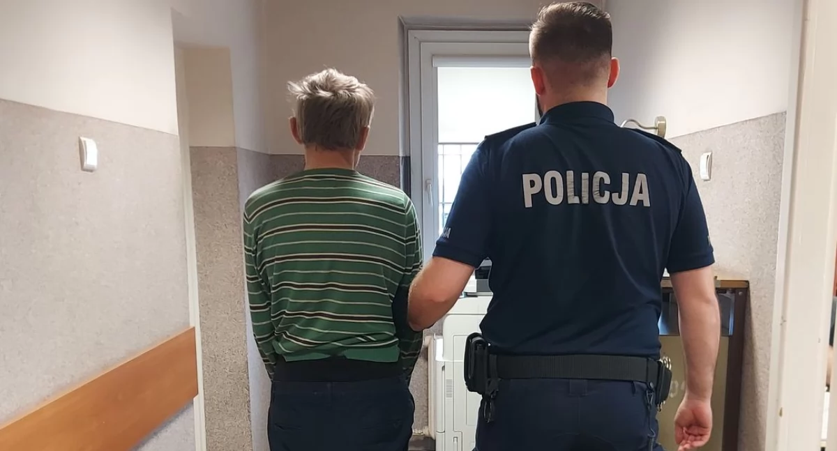 Na zdjęciu zatrzymany 43-latek / Fot. KPP Wieluń