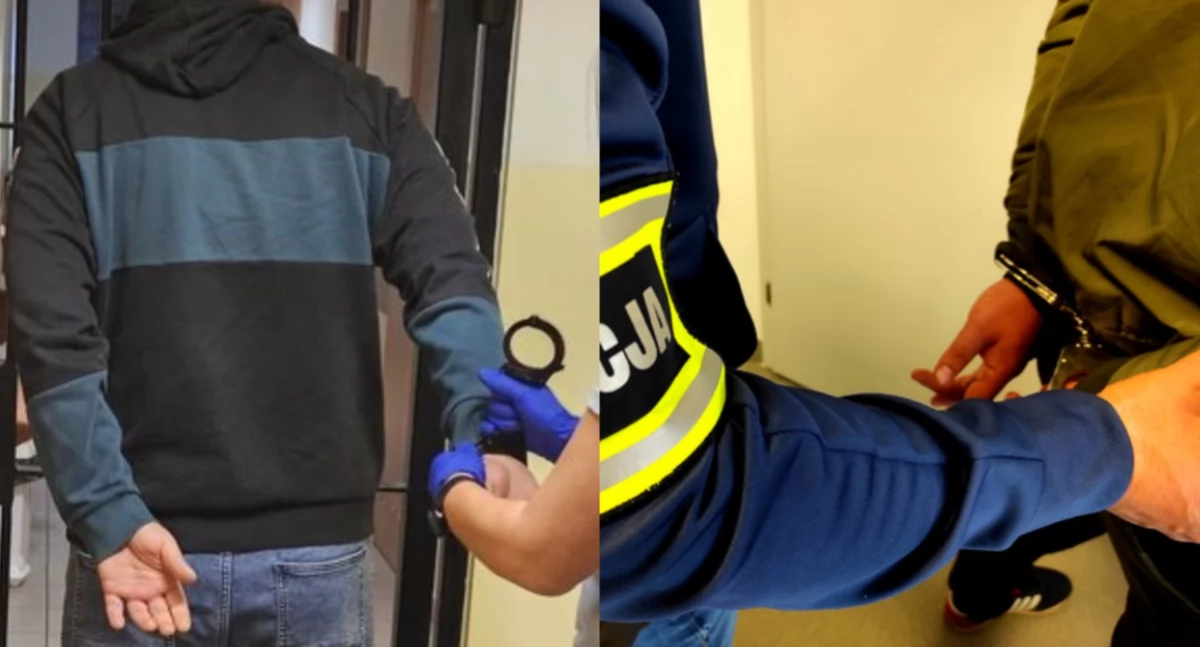 Na zdjęciu moment zatrzymania obydwu mężczyzn / Fot. KPP Zduńska Wola