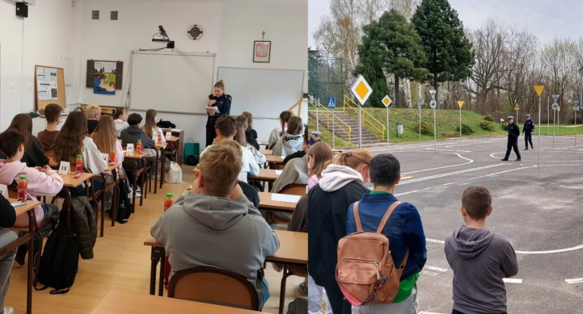 Na zdjęciu fragmenty powiatowego konkursu w powiecie wieruszowskim / Fot. KPP Wieruszów
