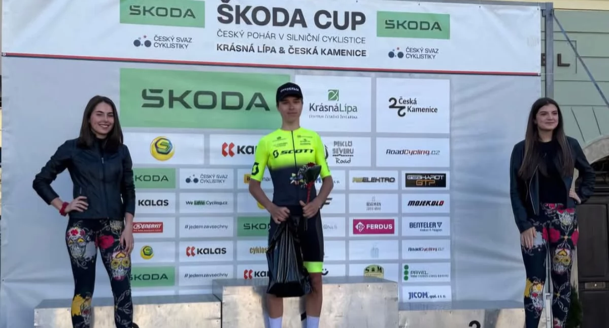 Na zdjęciu Piotr Kuś, najlepszy góral w Skoda Cup rozgrywanej w Czechach/fot. TC Chrobry Scott Głogów 