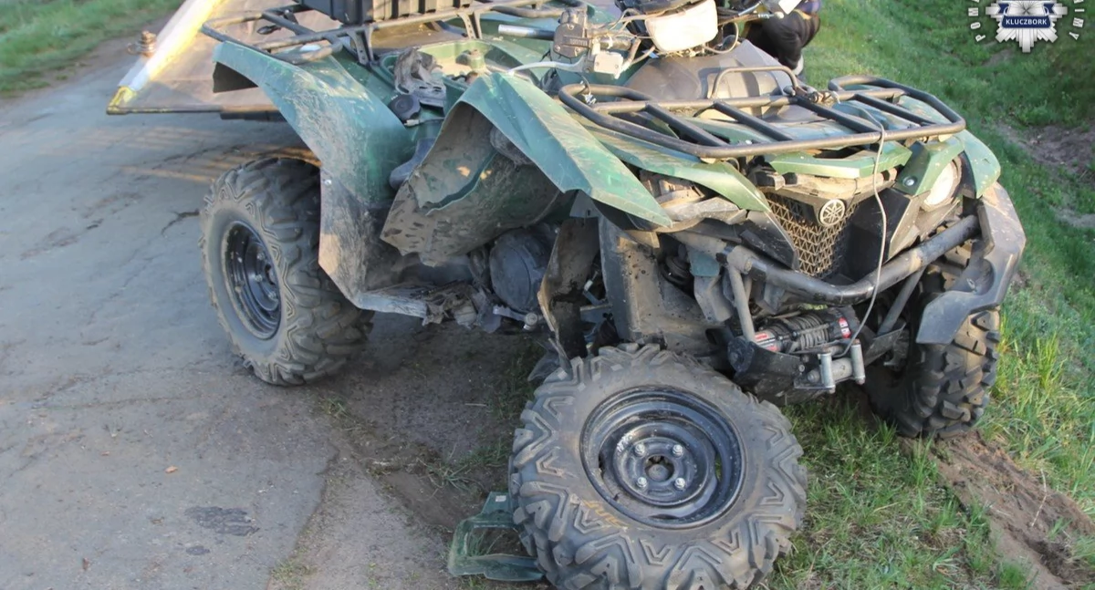 Na zdjęciu quad, którym poruszał się pijany 31-latek / Fot. KPP Kluczbork