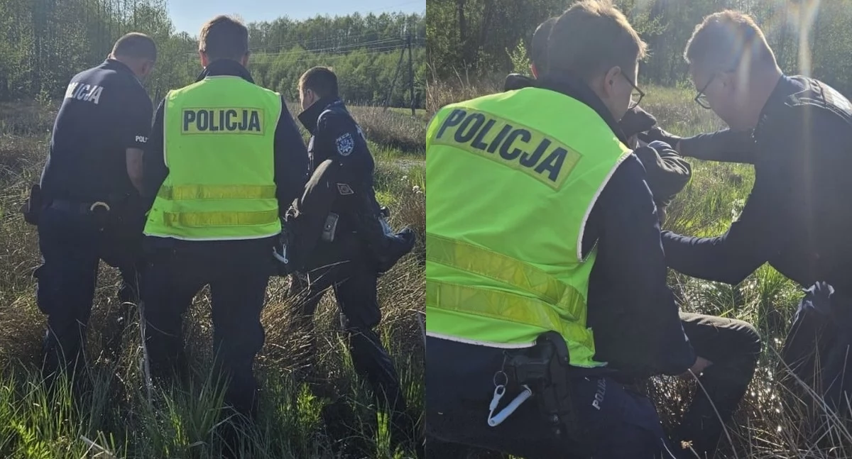 Na zdjęciu miejsce, w którym znaleziono 76-latka / Fot. KPP Bełchatów