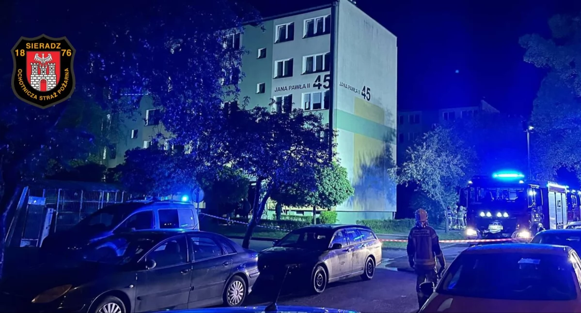 Na zdjęciu miejsce pożaru / Fot. Facebook / Ochotnicza Straż Pożarna w Sieradzu