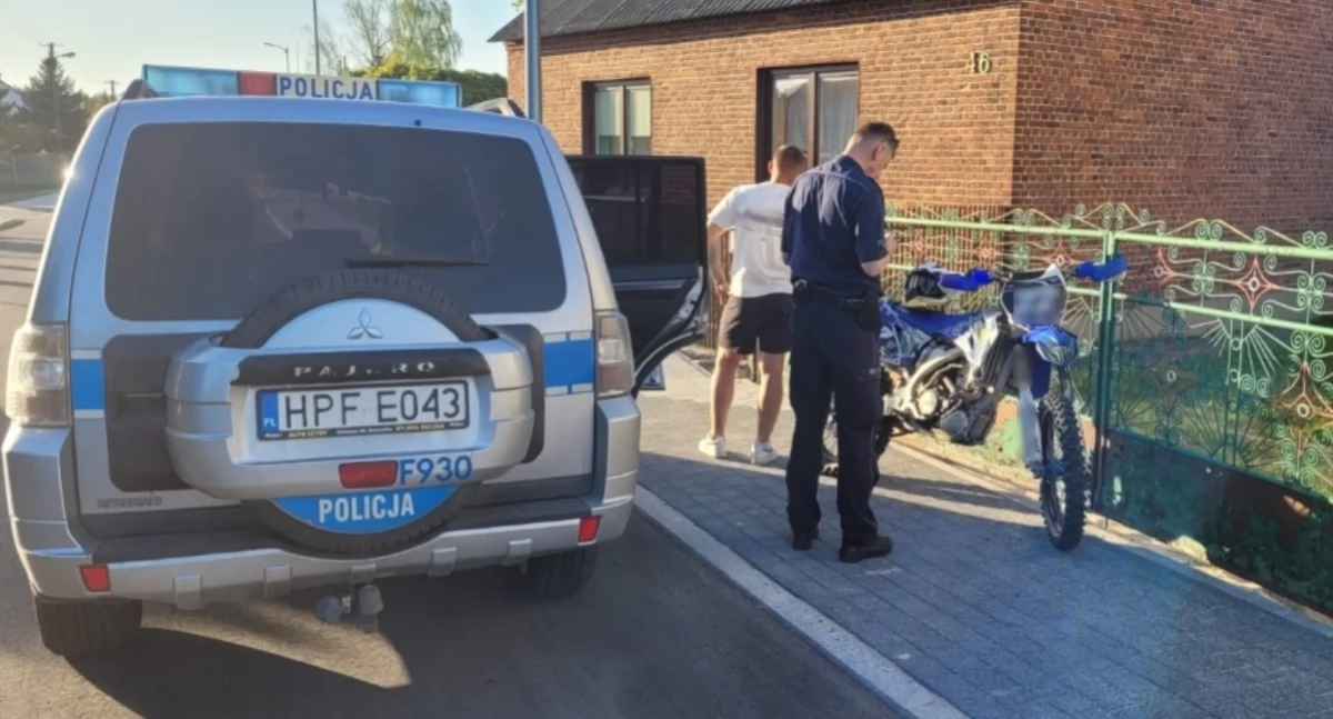 Na zdjęciu motocykl, którym poruszał się 21-latek / Fot. KPP Bełchatów