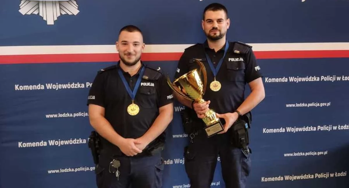Na zdjęciu funkcjonariusze z Wieruszowa, którzy wygrali wojewódzkie zawody / Fot. KPP Wieruszów