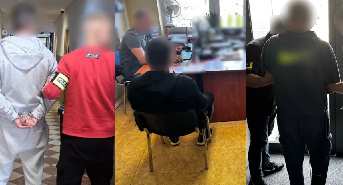 Na zdjęciu fragmenty zatrzymania członków zorganizowanej grupy przestępczej / Fot. KPP Kłobuck