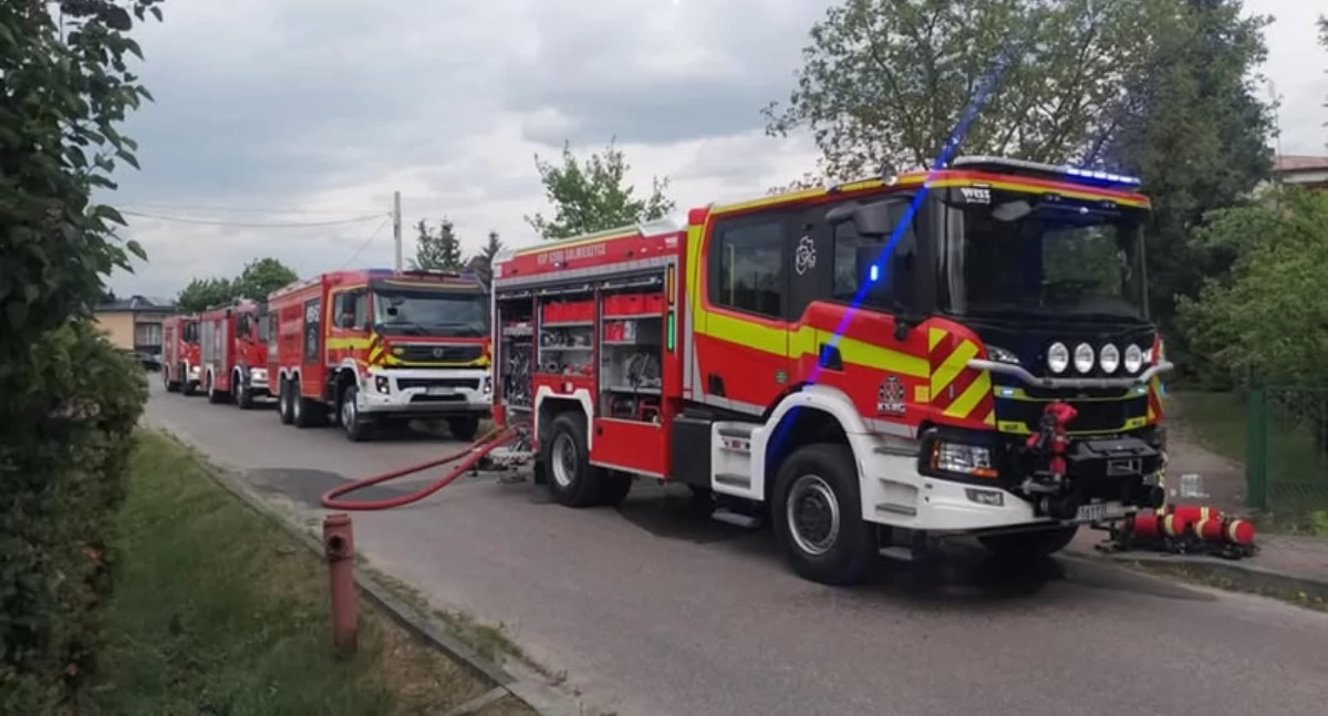 Zdjęcia z akcji pożarniczej w Sulmierzycach / fot.: OSP Sulmierzyce