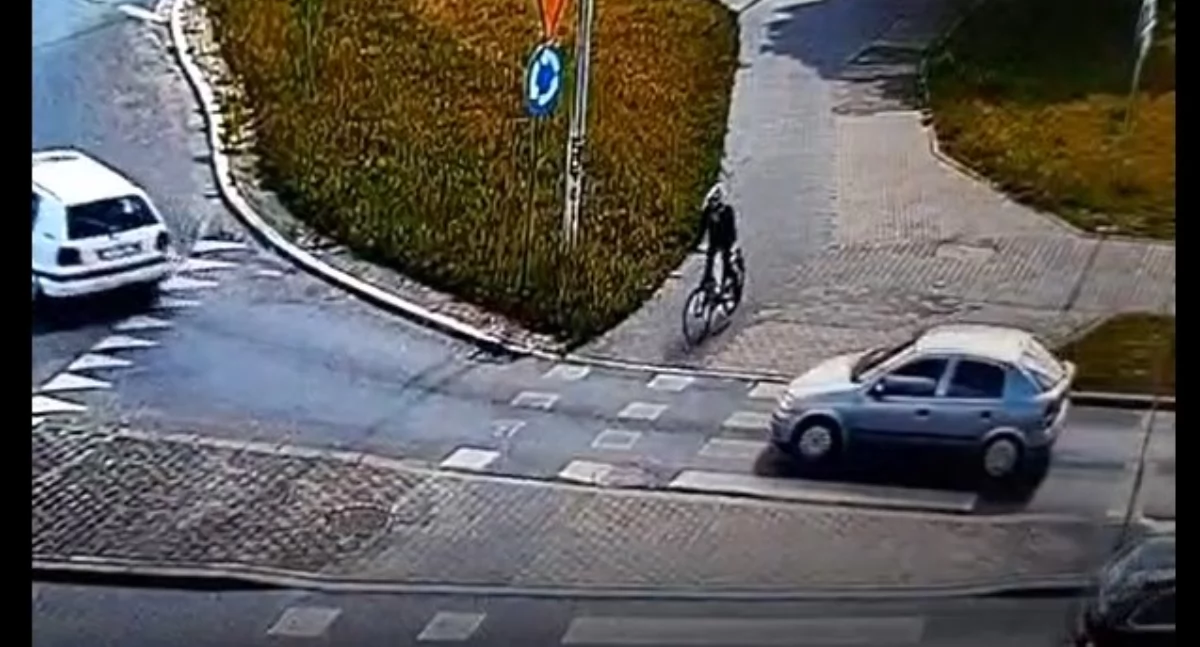 Na zdjęciu fragment nagrania z wypadku / Fot. KPP Zduńska Wola