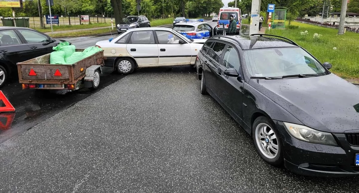 Na zdjęciu miejsce wypadku w Łasku / Fot. KPP Łask