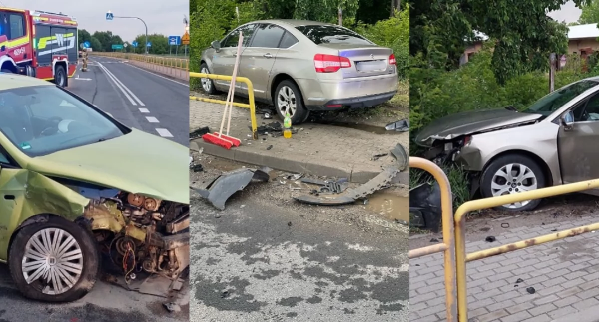 Na zdjęciu pojazdy, które brały udział w kolizji / Fot. Facebook / OSP Słupia pod Kępnem