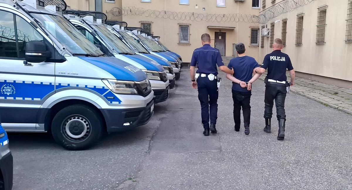 Na zdjęciu zatrzymany 40-latek / Fot. KMP Piotrków Trybunalski