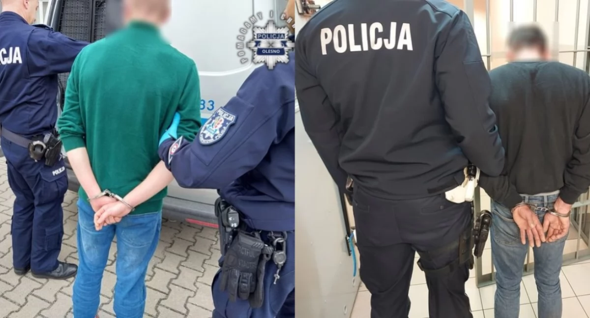 Na zdjęciu zatrzymani mężczyźni / Fot. KPP Olesno 