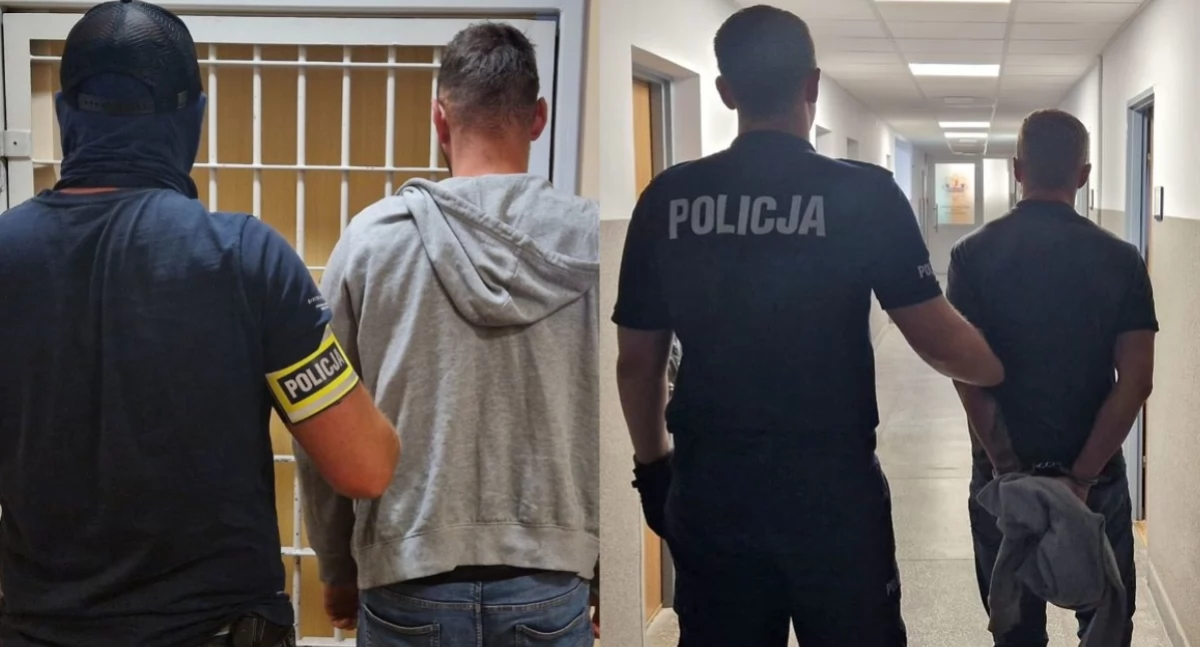 Na zdjęciu zatrzymani mężczyźni / Fot. KPP Pabianice