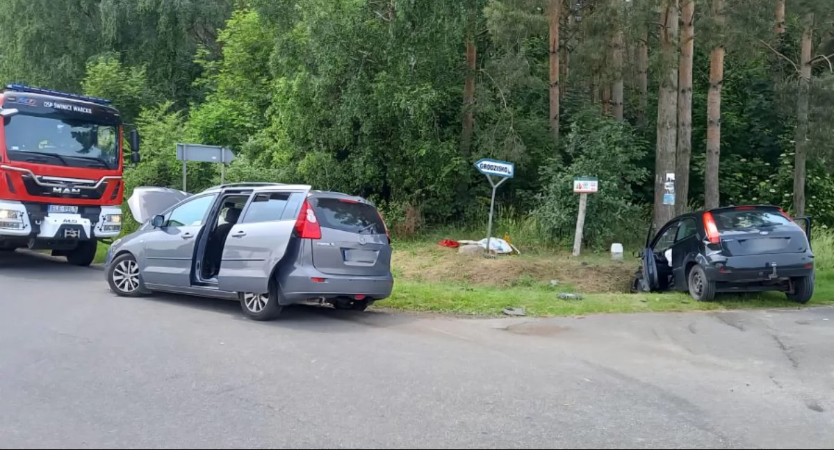 Zdjęcie z miejsca zdarzenia/fot.:  KP PSP w Łęczycy