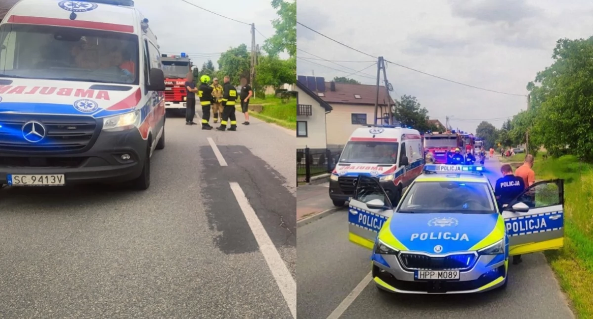 Na zdjęciu miejsce wypadku z udziałem 13-latki / Fot. KPP Myszków
