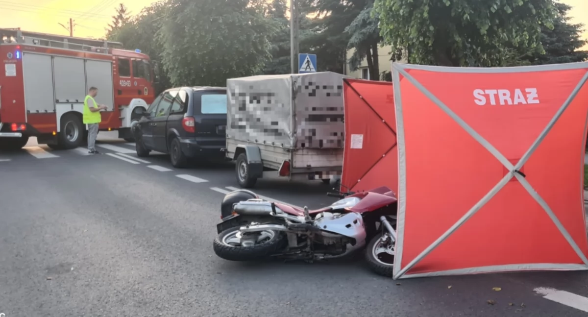 Na zdjęciu miejsce wypadku w Zelowie / Fot. KPP Bełchatów