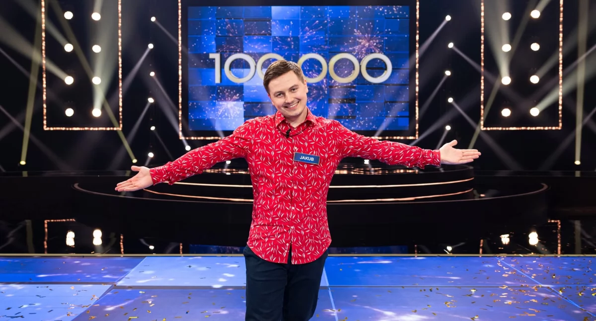 Na zdjęciu Jakub Dominiak, zwycięzcą programu The Floor/fot. The Floor TVN, Łukasz Płuciennik 