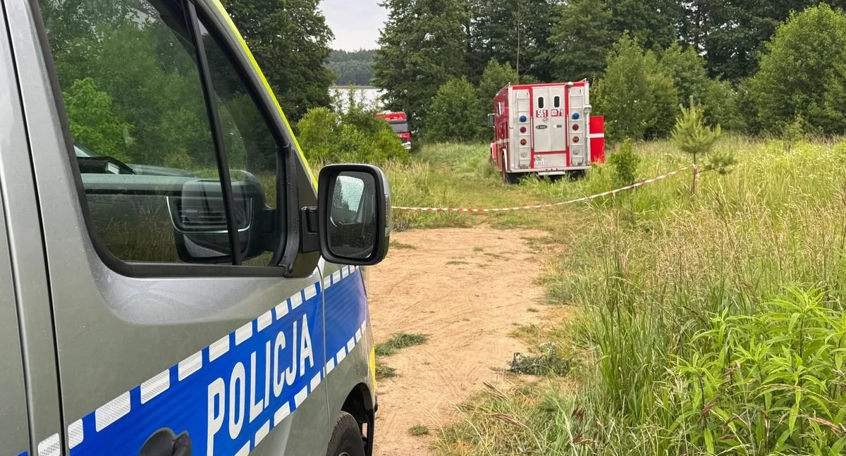 Na zdjęciu miejsce, w którym prowadzono poszukiwania / Fot. KWP Olsztyn