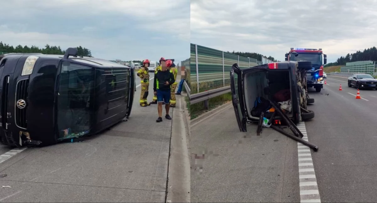 Na zdjęciu miejsce wypadku na autostradzie A1 / Fot. Facebook / Śląska Policja