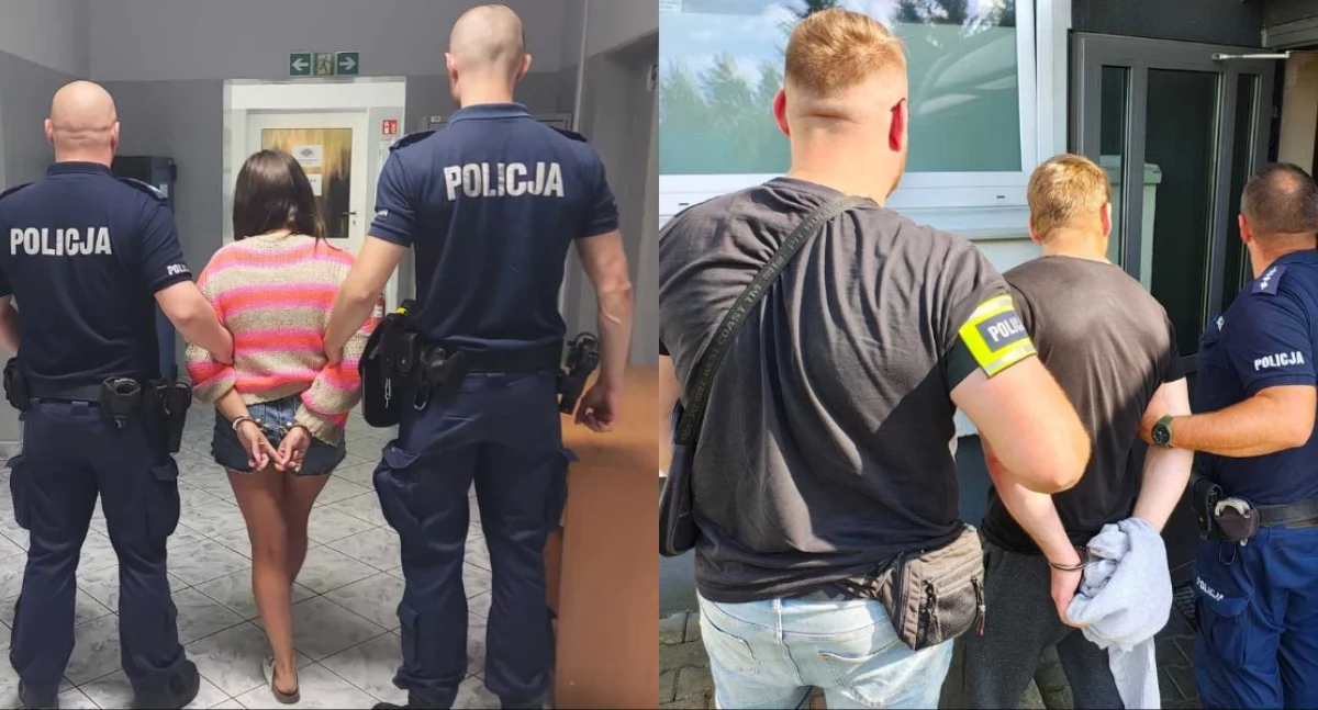 Na zdjęciu zatrzymani podczas poniedziałkowej akcji / Fot. KWP Łódź