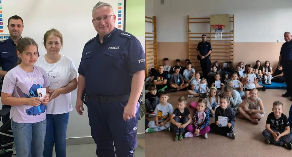 Na zdjęciu fragmenty spotkań w szkole / Fot. KPP Wieluń