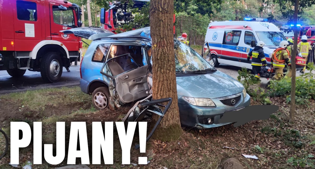 Zdjęcia z wypadku w Czartkach / fot.: KSRG OSP Zborowskie