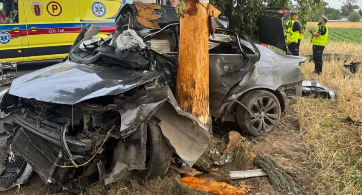 Na zdjęciu miejsce tragicznego wypadku / Fot. KP PSP Sieradz 
