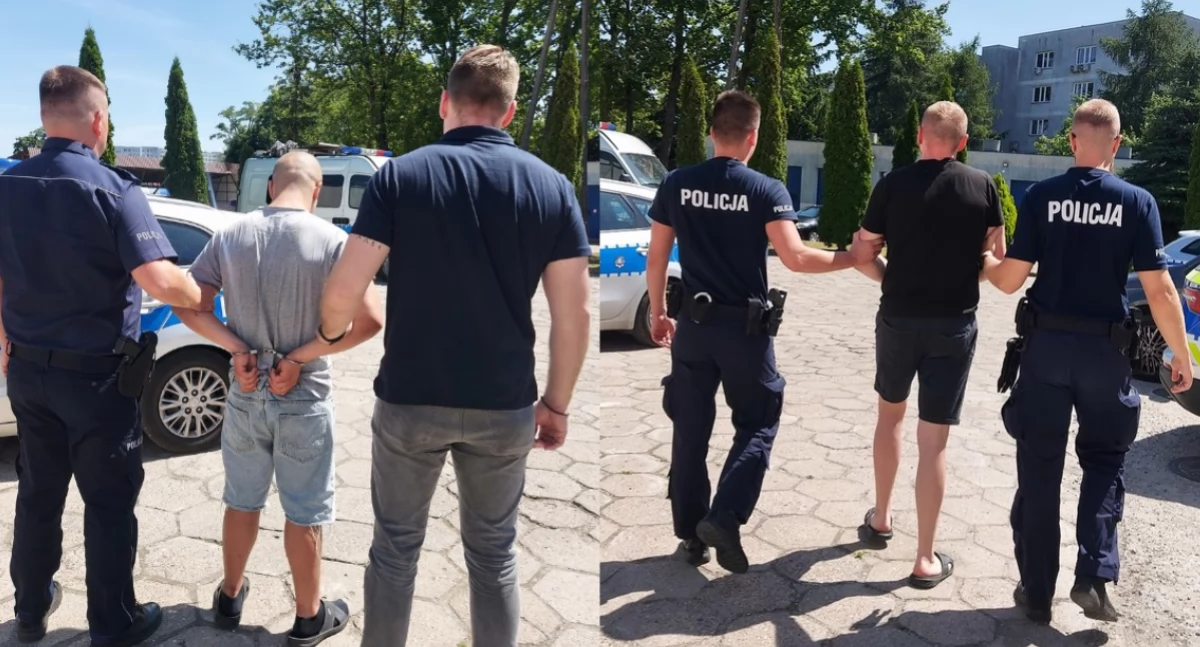 Na zdjęciu zatrzymani mężczyźni / Fot. KPP Bełchatów
