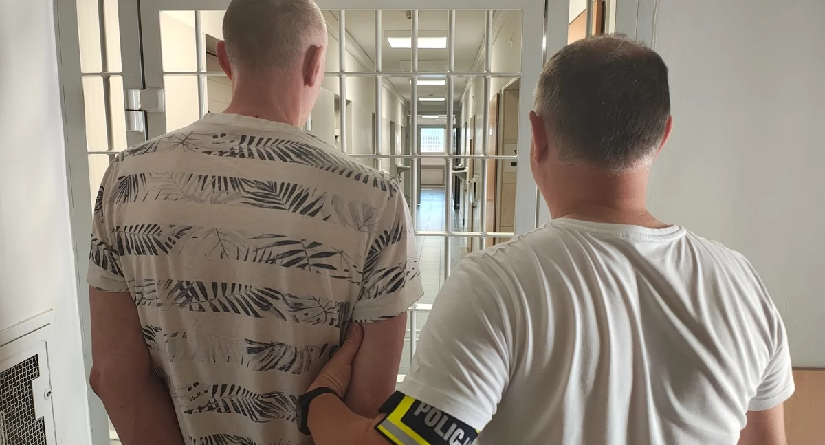 Na zdjęciu zatrzymany mężczyzna / Fot. K
