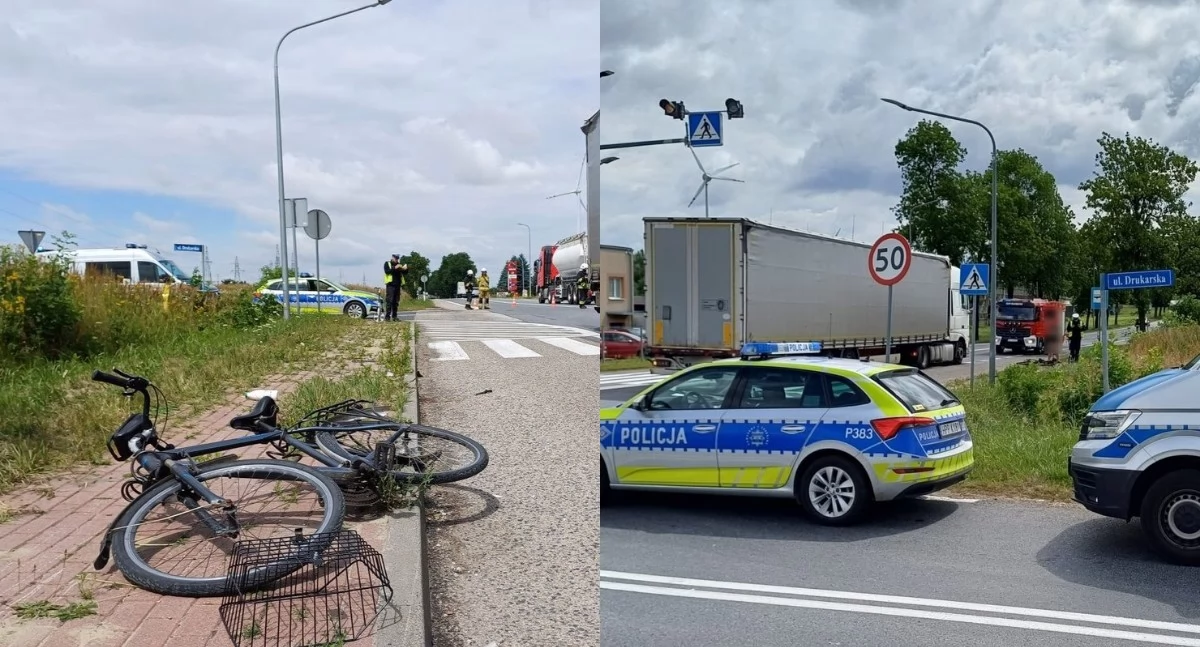 Na zdjęciu miejsce wypadku w Kłobucku / Fot. KPP Kłobuck