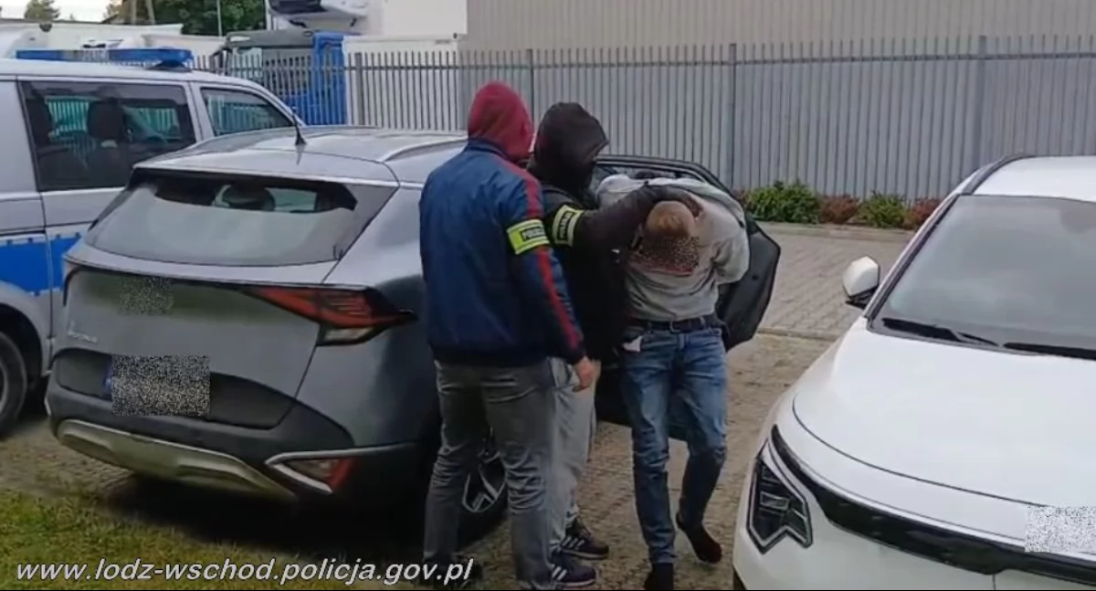 Na zdjęciu moment zatrzymania mężczyzny / Fot. KPP Łódź Wschód