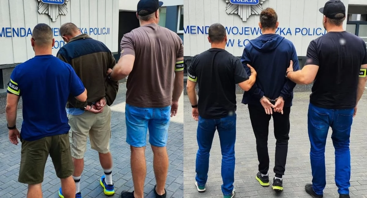 Na zdjęciu moment zatrzymania mężczyzn / Fot. KWP Łódź 