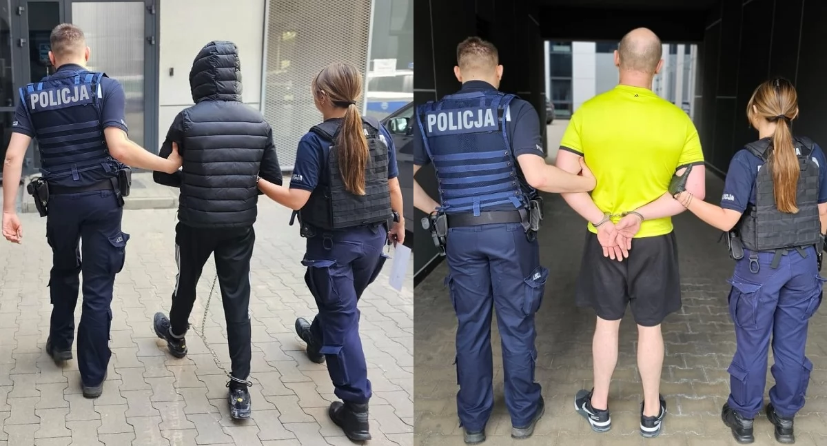 Na zdjęciu zatrzymani mężczyźni / Fot. KMP Łódź