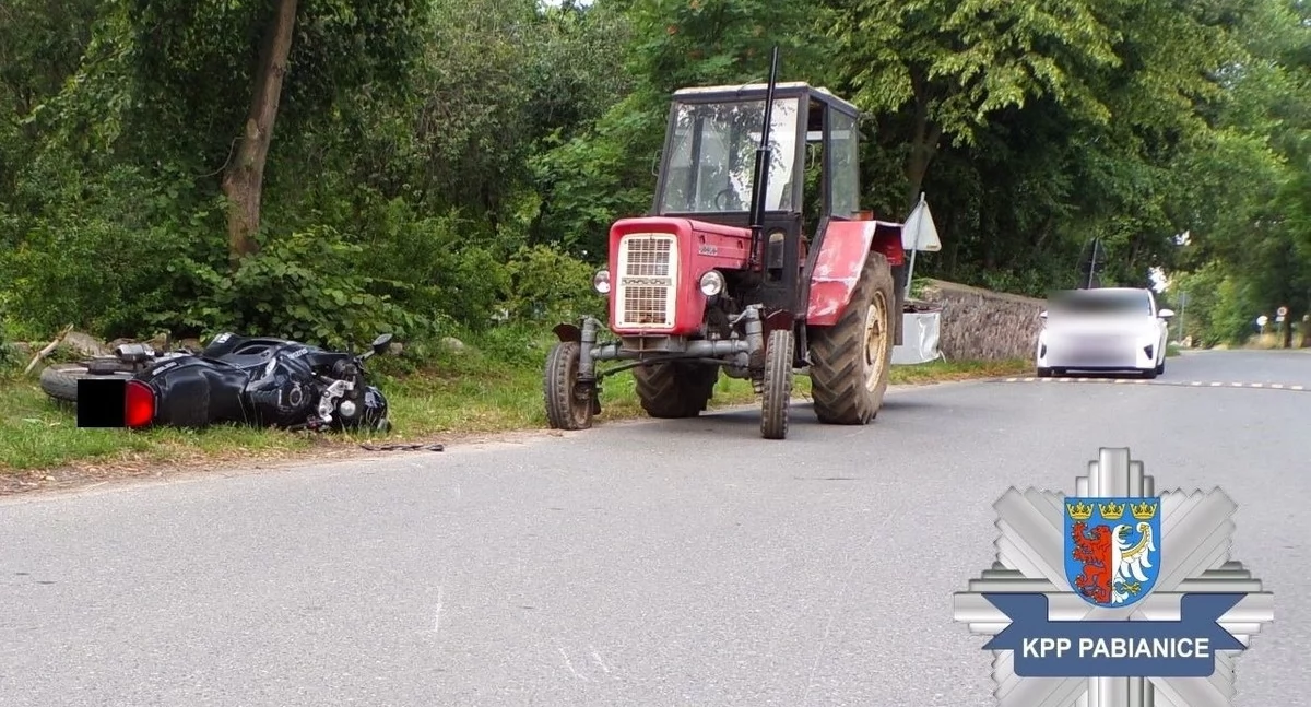 Na zdjęciu miejsce wypadku na terenie gminy Lutomiersk / Fot. KPP Pabianice