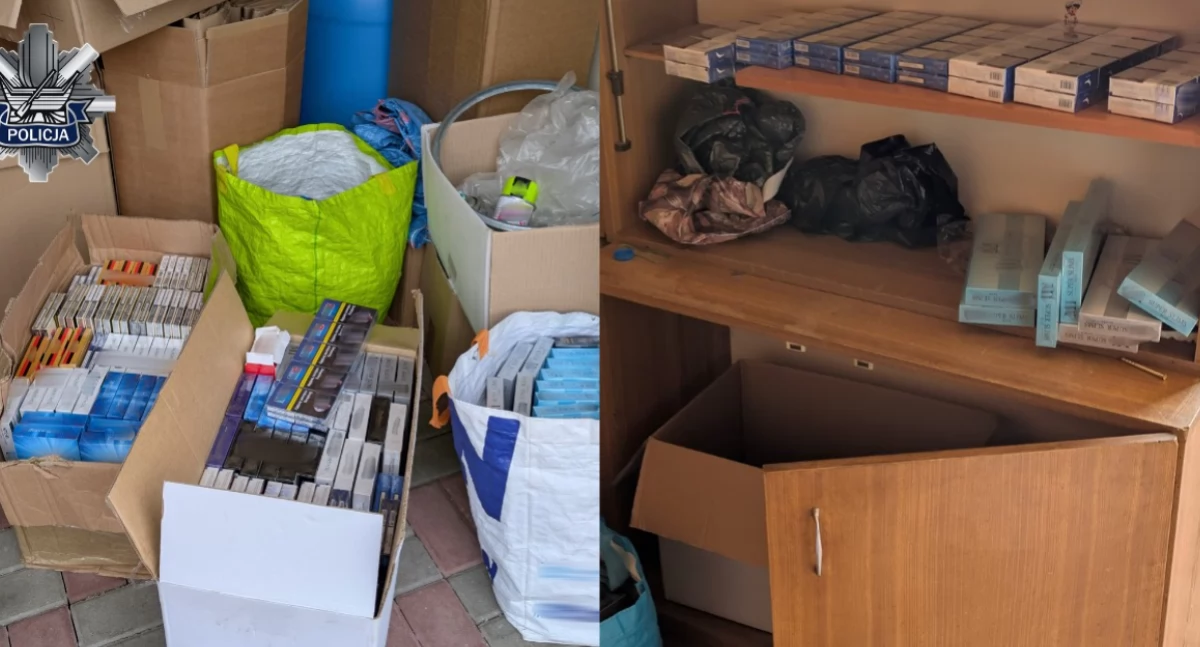 Na zdjęciu towar, który zabezpieczono na posesji 43-latki / Fot. KMP Łódź